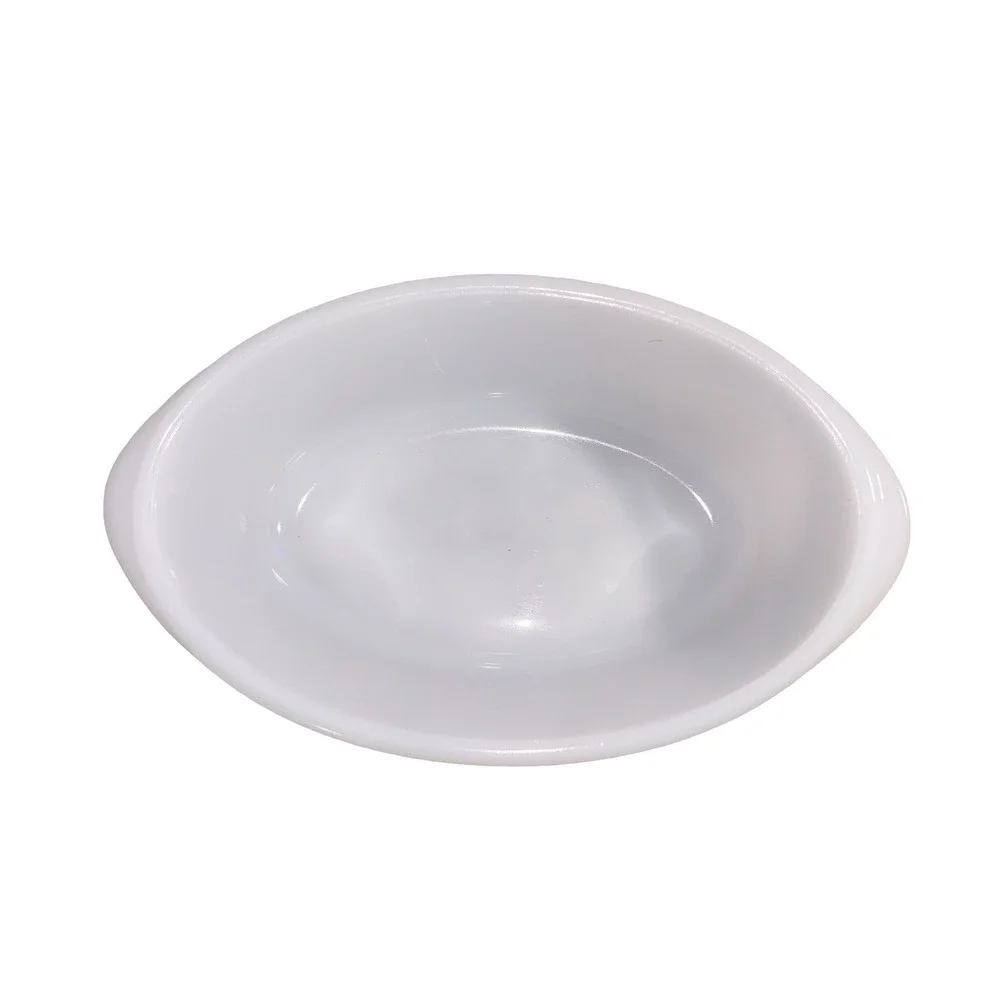 Vintage Glasbake Milk Glass Oval Casserole Dish White Ovenware Made in USA